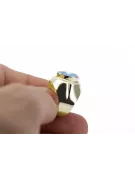 Vintage Handwerk Ring Aquamarin 14 Karat Gelbgold vrc296y